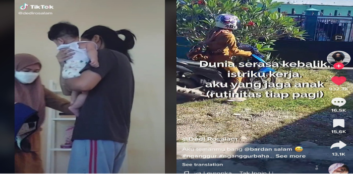 Viral di TikTok, Kisah Seorang Pria Mengasuh Anak di Rumah dan Istri Jadi PNS