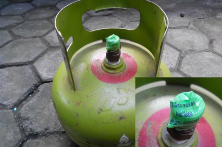 ciri tabung gas yang sudah dioplos