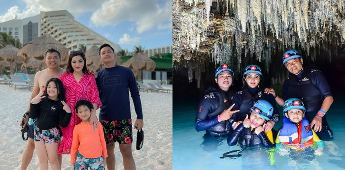 12 Potret Keluarga Anang dan Ashanty Liburan di Meksiko, ke Pantai hingga Susur Sungai Bawah Tanah!