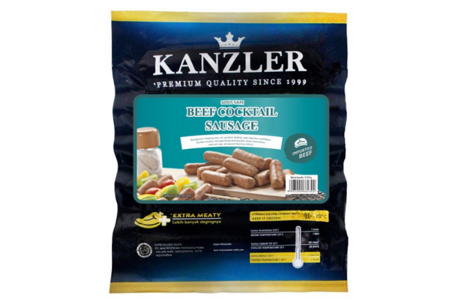 Macam-macam frozen food salah satunya adalah Kanzler Beef Coctail dengan daging sapi kualitas tinggi