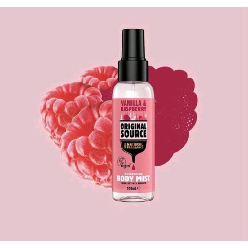 parfum anak Original Source Body Mist Vanilla & Raspberry