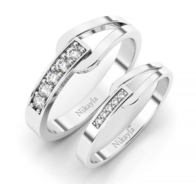 Nikayla Jewelry - Cincin Nikah Palladium Couple Murni