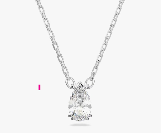 5. Millenia Pendant, Pear Cut, White, Rhodium Plated - White