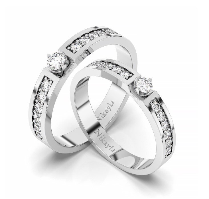 Nikayla Jewelry - Cincin Palladium Murni Couple Satu Pasang