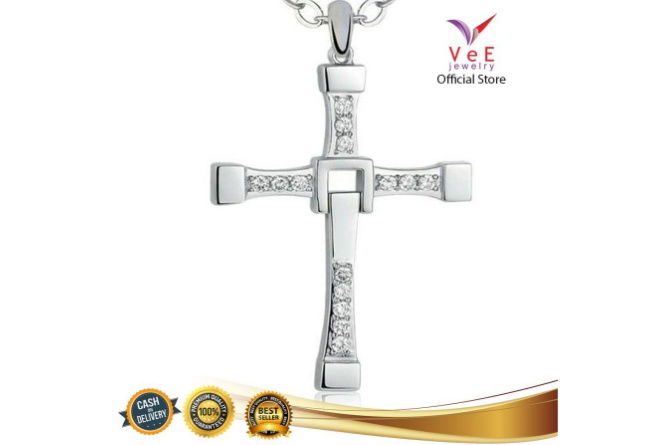 kalung titanium pria silver