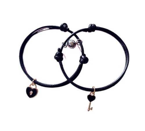 Gelang Couple Gembok dan Kunci Magnet