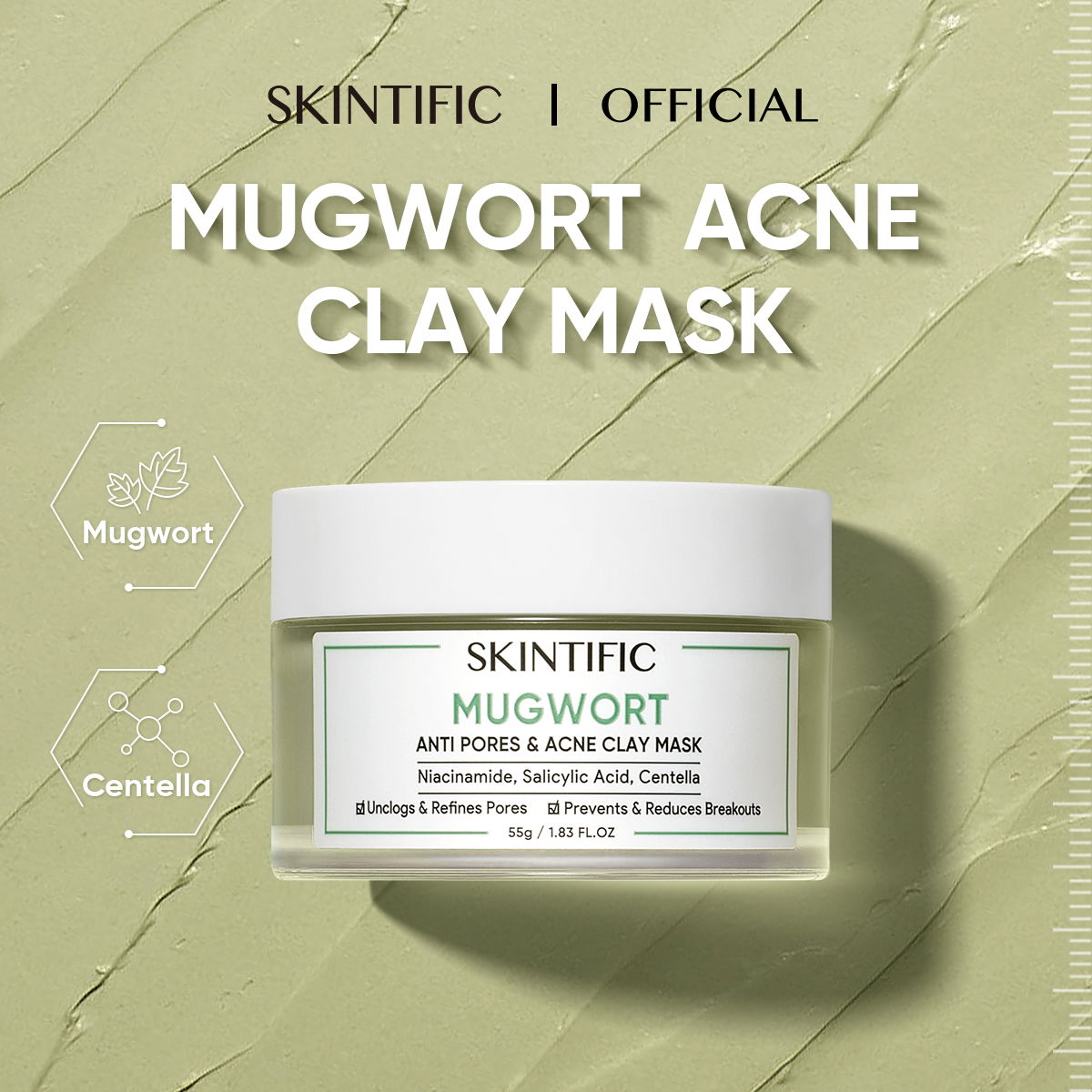 Skintific Mugwort Acne Clay Mask - Beauty