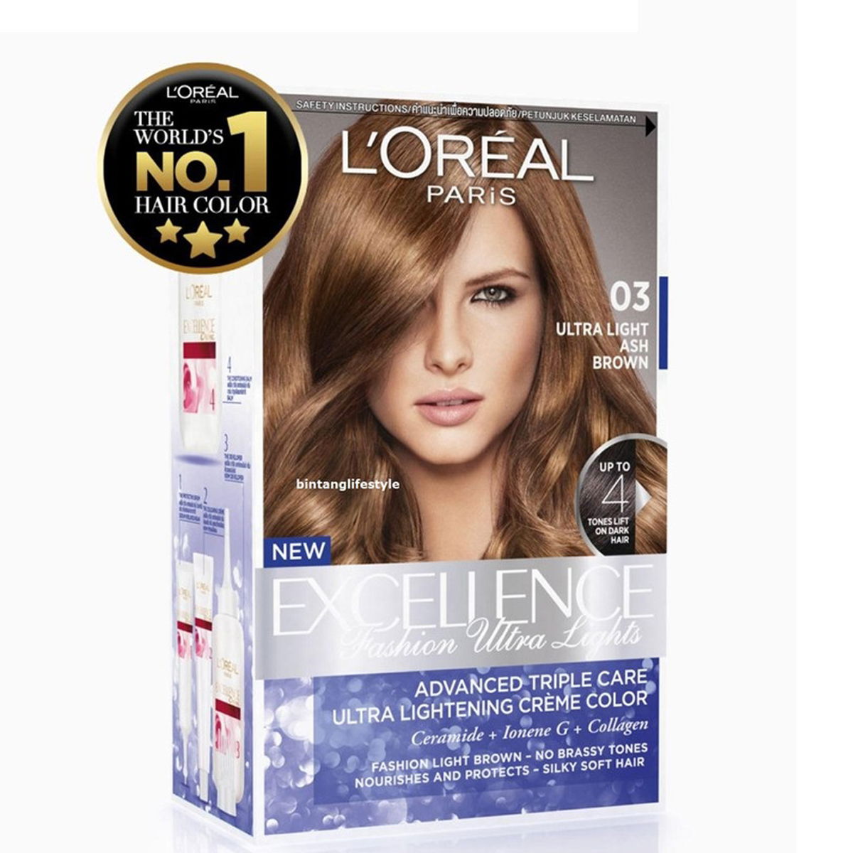 L'Oreal Paris Excellence Fashion Hair Color Ash Brown - cat rambut
