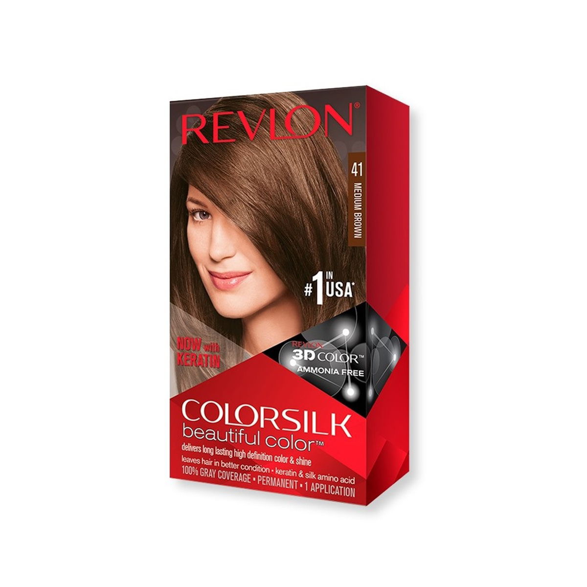 Revlon Colorsilk Beautiful Color 41 Medium Brown - cat rambut