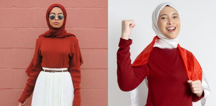 10 OOTD Baju Merah Putih Hijaber untuk Rayakan Hari Kemerdekaan