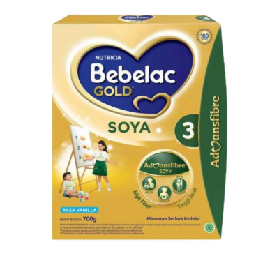 Bebelac Gold Soya 3 susu yang mengandung 9aae dan dha tinggi