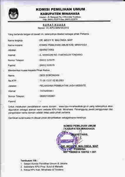 contoh surat kuasa kedinasan yang benar