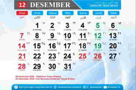 Kalender Jawa 2025 - Desember