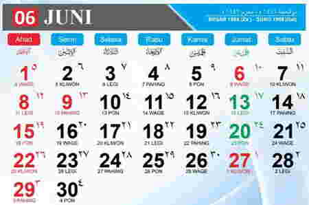 Kalender Jawa 2025 - Juni