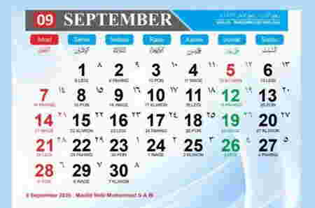 Kalender Jawa 2025 - September