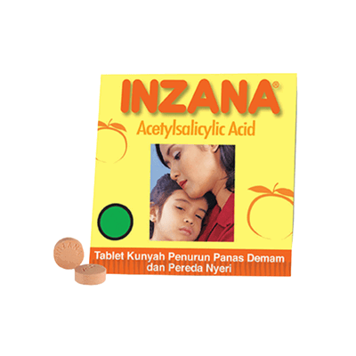 Inzana Tablet Kunyah Penurun Panas Demam dan Pereda Nyeri