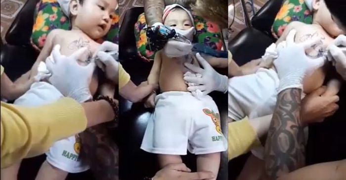 พ่อพาลูก 4 ขวบไปสักหน้าอก จำเป็นไหมที่เด็กต้องทนเจ็บ เพราะความชอบของพ่อ!