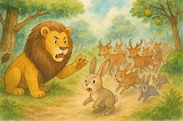 นิทานชาดก กระต่ายตื่นตูม