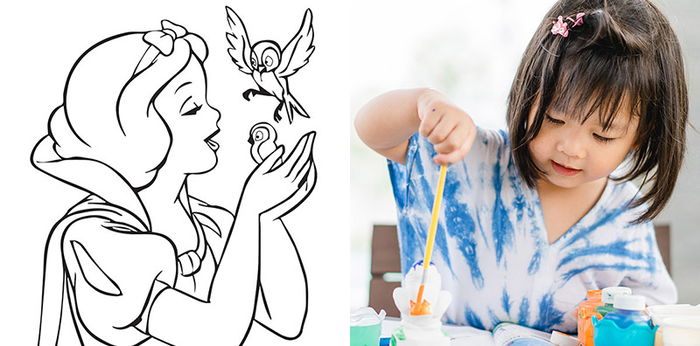 แจกฟรี! 32 ภาพระบายสีเจ้าหญิง ฝึกทักษะจินตนาการให้ลูกน้อย
