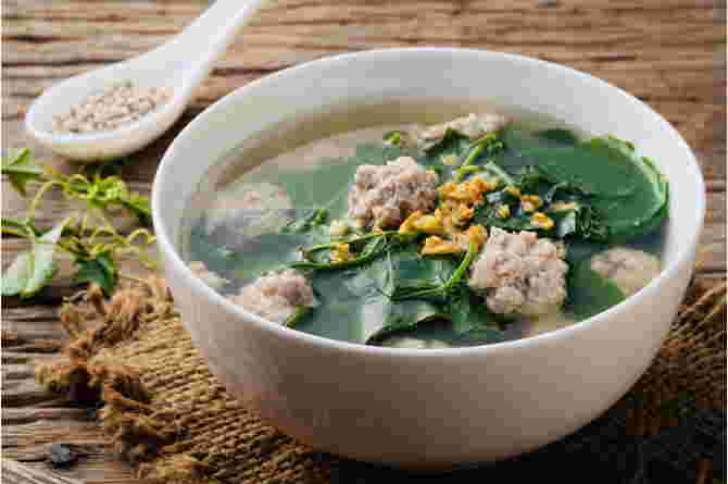 แกงจืดตำลึงหมูสับ อาหารต้านฝุ่น