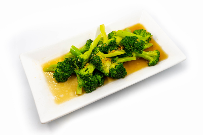 บรอกโคลีผัดน้ำมันหอย อาหารต้านฝุ่น