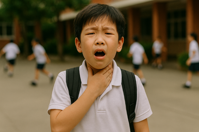 เดินไปกินไป ลูกชิ้นติดคอ