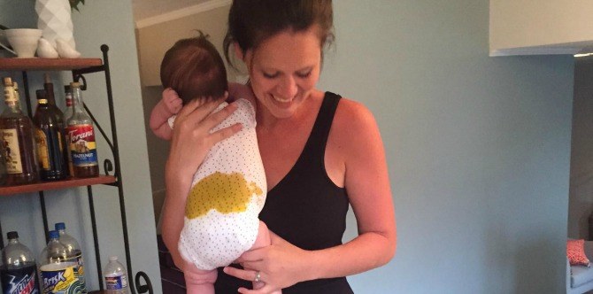 Mum's dirty diaper picture perfectly encapsulates being a new mum
