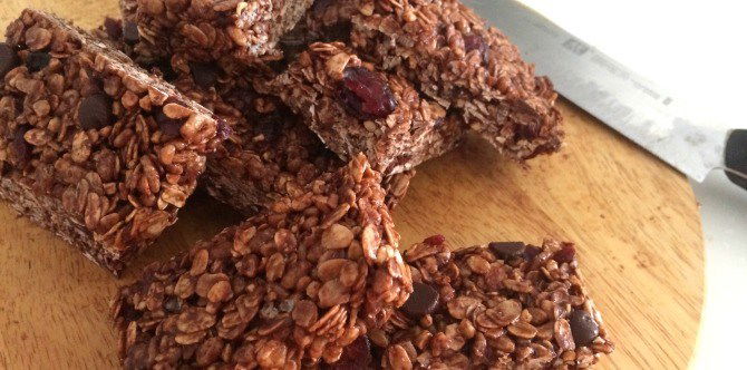 No Bake Double Chocolate Granola Bars