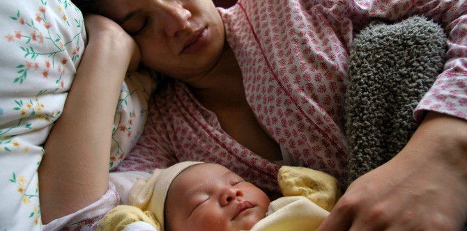 Experts say that sleeping beside your baby can be dangerous