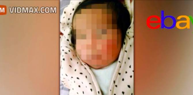 A one-month-old baby was posted for sale on eBay by her parents