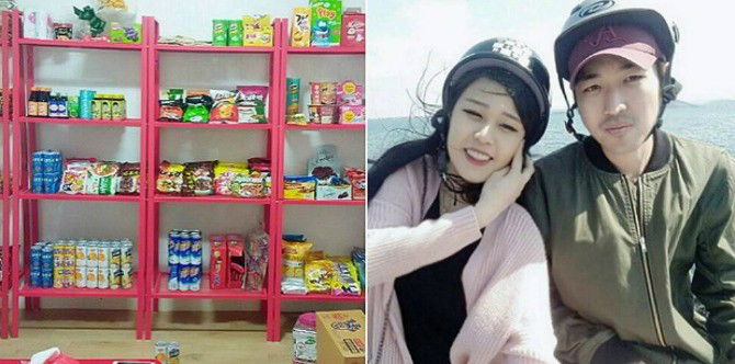 Suaminya membuat 'pasaraya mini' buat isterinya yang hamil dengan duit hasil berhenti merokok