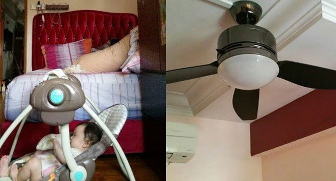 Ngeri! Kipas Siling Patah Hampir Terkena Bayi, Ibu Ini Beri Amaran Kepada Ibu-Ibu Lain!