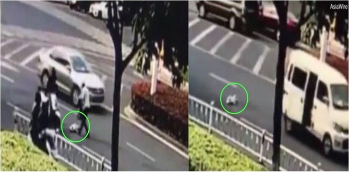 Bayi 10 bulan terjatuh dari kenderaan atas jalan raya tanpa disedari ibu bapanya?!!
