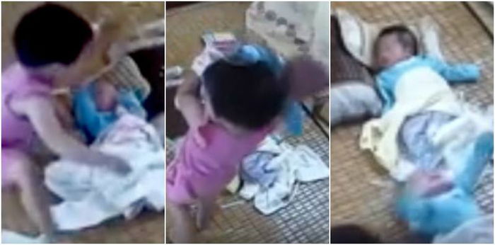 This is why newborns should never be left alone with toddlers
