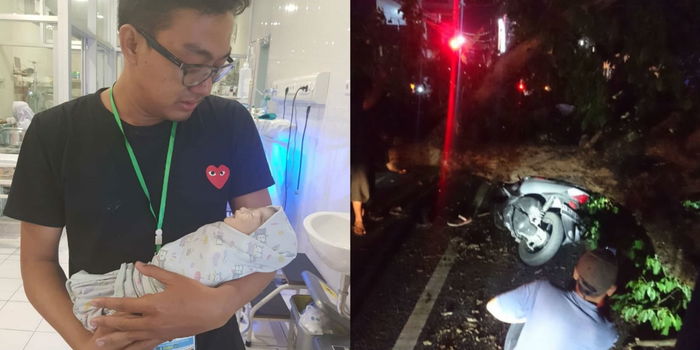 Sebak! Ibu Hamil 8 Bulan Keguguran, Motosikal Dinaiki Bersama Suami Dihempap Pokok