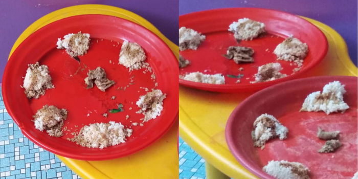 Ini Makanan Tadika? Pinggan Berkongsi, Nasi Sejemput & Ayam Secubit, Luahan Ibu Kecewa
