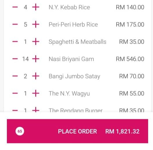 anak saudara pesan makanan online