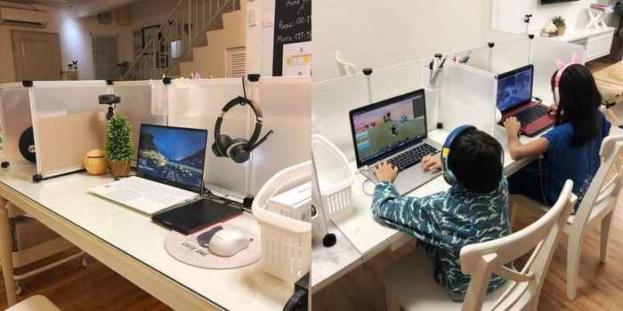 Wanita Ini Kongsi Idea Partition Seperti Pejabat Untuk Bantu Anak Fokus Ketika PdPR