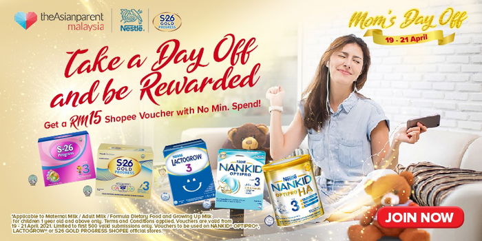 Ibu-ibu, dapatkan Baucar RM15 Shopee Anda Sempena "Mom’s Day Off" - Super Brand Day! 19-21 April 2021