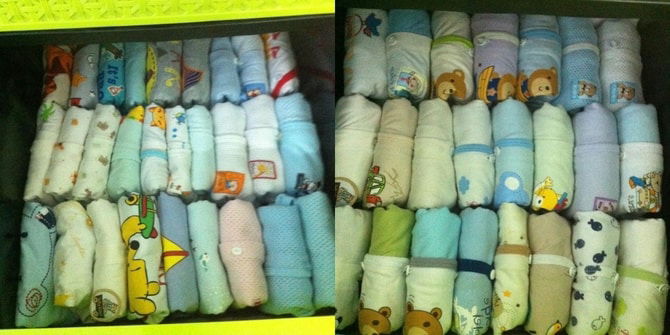 Cara Melipat Baju 'Tuck In', Elak Bersepah Kalau Bayi Anda Suka Selongkar & Sepahkan Almari Pakaian