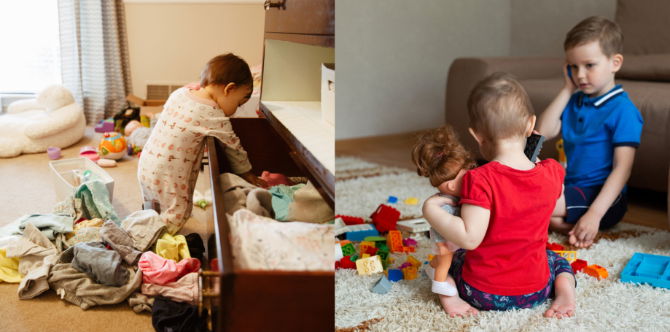 Tips Jaga Anak Kecil Yang Dalam Fasa Aktif, Ibu 'Biarkan' Sahaja Anak Bermain & Sepahkan Rumah