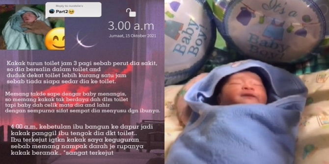 Ke Tandas Jam 3 Pagi Ingat Sakit Perut Biasa, Rupanya Keluar Bayi!