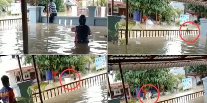Bersalin Ketika Banjir, Bayi Menangis & Ibu Merintih Minta Pertolongan, Jiran Sanggup Redah Banjir