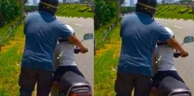 Gigih Cari Kerja, Bapa Sanggup Berpanas Tolak Motosikal Sejauh 10KM Kerana Tayar Pancit