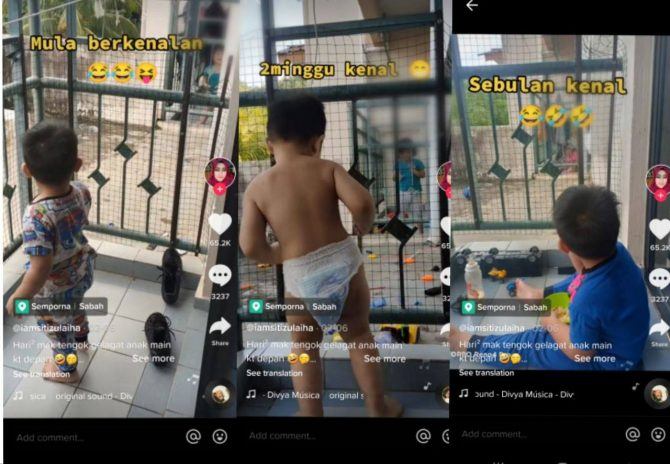 Gelagat Kanak-Kanak Berkenalan Di Balkoni Cuit Hati Netizen, Ini Tips Ajar Anak Berkawan