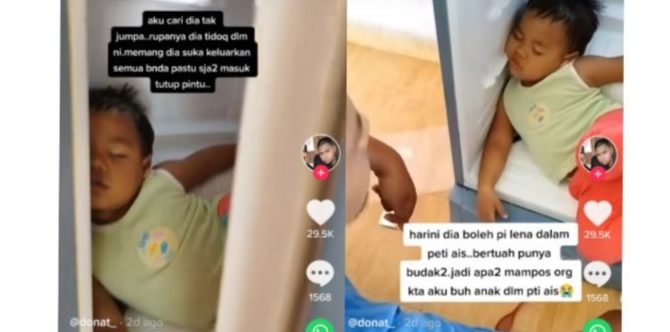 Patutlah Senyap Bila Ibu Cari Tak Jumpa, Rupanya Anak Sedap Tidur Dalam Peti Sejuk