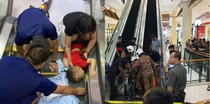Tangga Eskalator Bukan Tempat Untuk Anak Bermain, Ibu Jangan Leka Ketika Shopping!