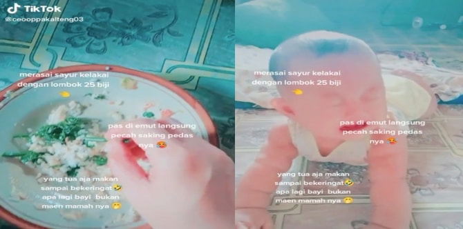 Ibu Tergamak Bagi Bayi Makan Cili, Siap Boleh Gelak Anak Menangis Tersiksa Tanggung Pedas