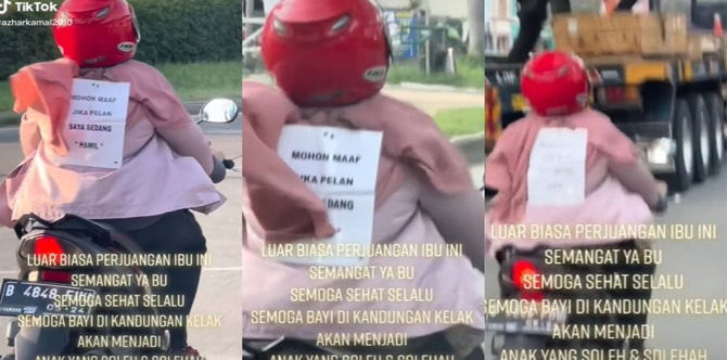 Ibu Mengandung Naik Motor Perlahan, Tampal Nota Minta Maaf Buat Ramai Rasa Sebak