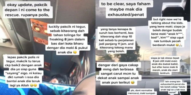 Penumpang Rakam Ibu Marah-Marah & Pukul Anak Dalam Bas, Ramai Yang Kata Dia Burnout